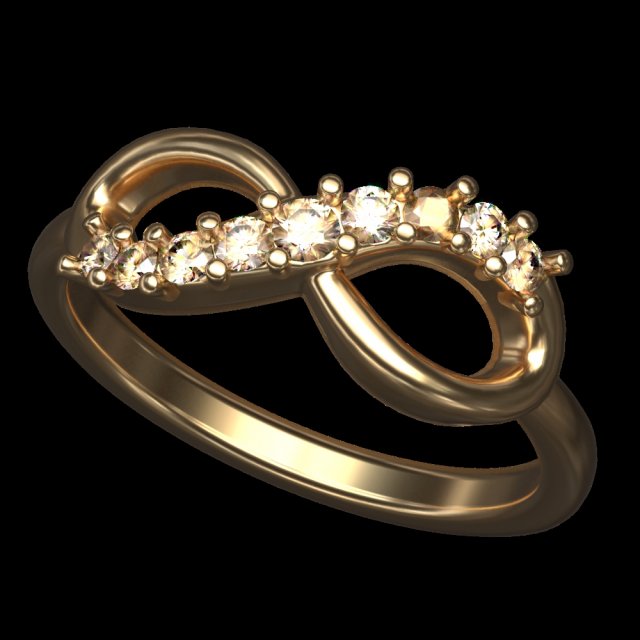 Diamond Infinity ring 3D Model