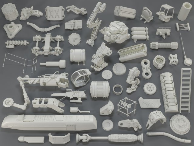 Kit bash54 pieces – collection-15 3D Model