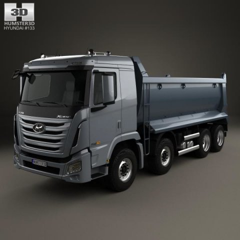 Hyundai Xcient P540 Dump Truck 4-axle 2013 3D Model