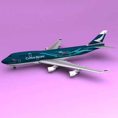 Boeing 747 Cathay 3D Model