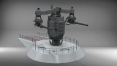 Sci-fi Turret 4 3D Model