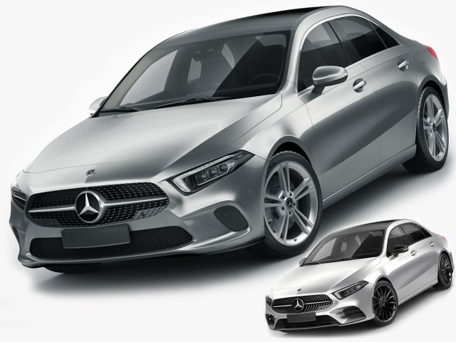 Mercedes A-class sedan 2 versions 3D Model