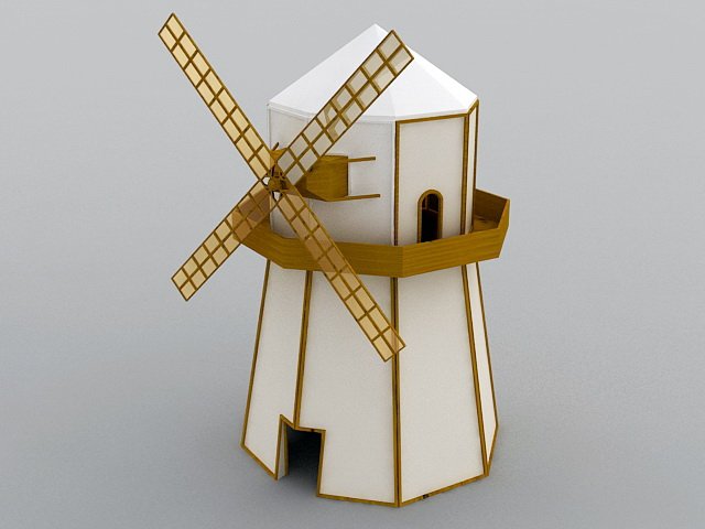 Windmill Cartoon 3D Model