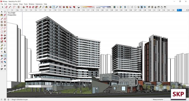 Sketchup Commercial and office complex M6 3D Model