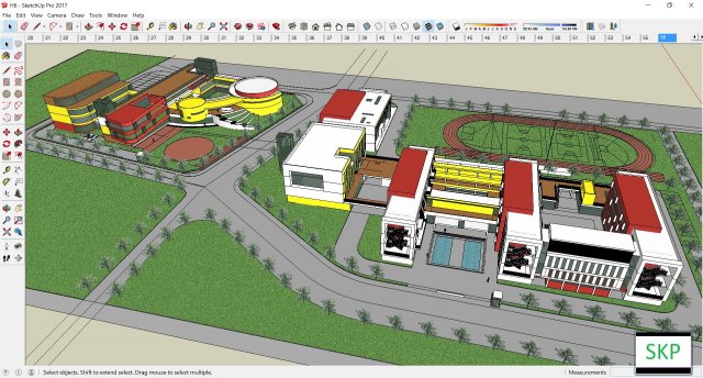 Sketchup school H26 with cad file – dwg 3D Model