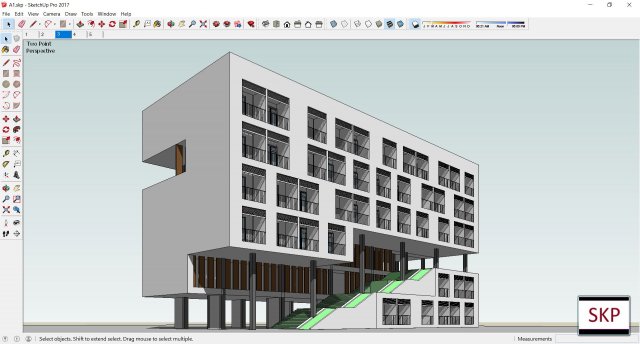 Sketchup building Dorm A1 3D Model