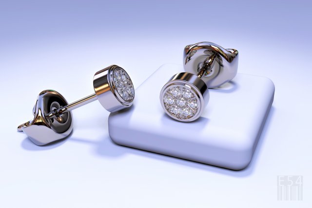 Jewelry stud earring 3D Model