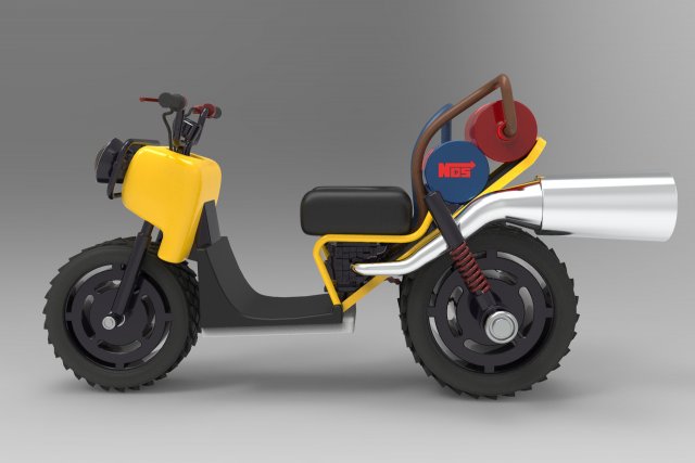 Sporty motorcycle 3D Model