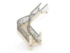 U-Shaped stair 3D Model
