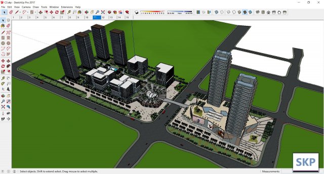 Sketchup residential and commerical and office complex C3 3D Model