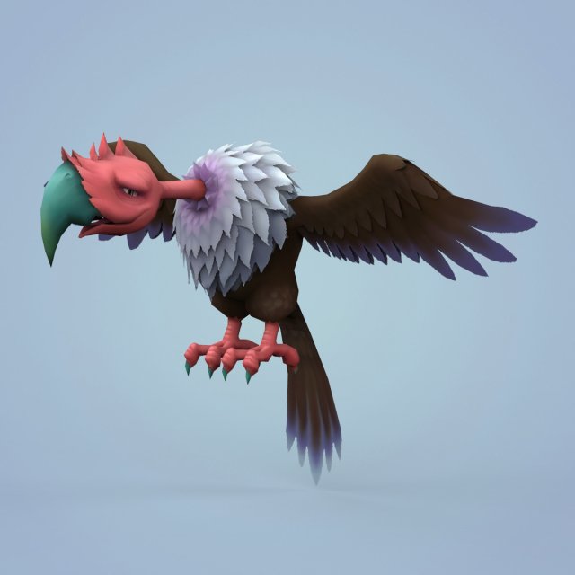 Fantasy Cartoon Vulture 3D Model