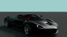 Ferrari LaFerrari Black With Complete Interior 3D Model