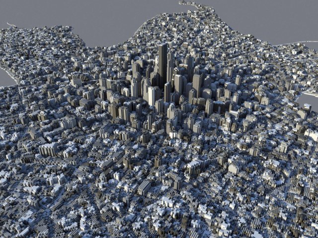 Large City 3D Model