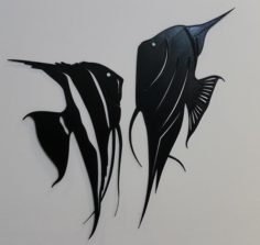Angel fish wall art Decor 3D Model