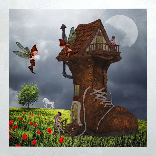 Canvas Art Fantasy Shoe House 3D Model