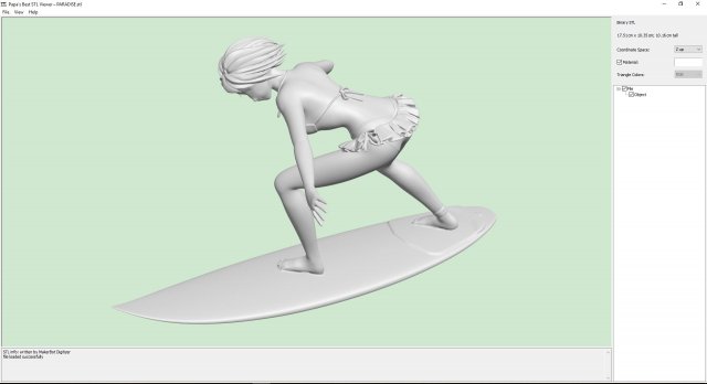 Girl Surfer 3D Model