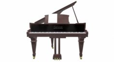Brown Grand Piano with marmoset toolbag ready scene 3D Model