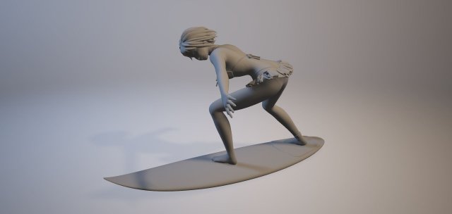 Statuette – Surf gir 3d print model 3D Model