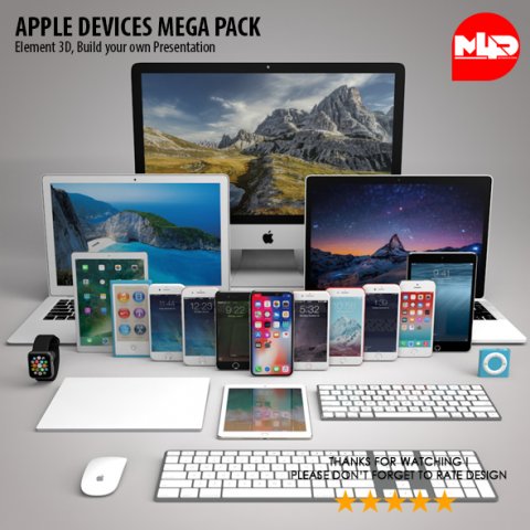 Apple Devices Mega Pack – Element 3D 3D Model
