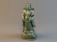 Chinese Luxing Buddhist Bronze Statue 3D Model