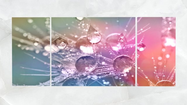 Triptych Wall Art Morning Dew Drops 1 3D Model