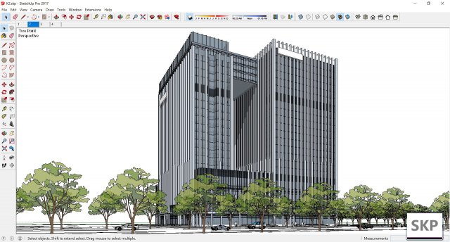Sketchup office building K2 3D Model