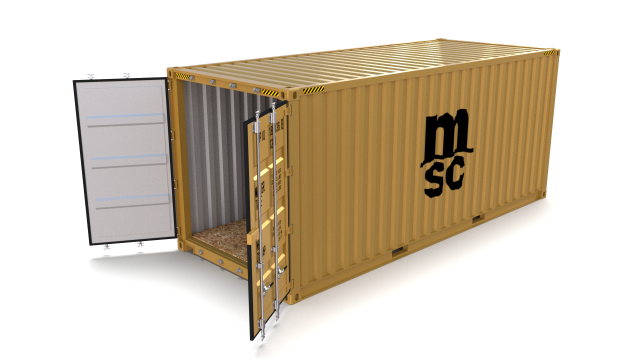 20ft Shipping Container MSC 3D Model