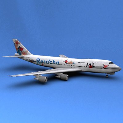 Boeing 747 JAL 3D Model