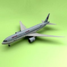 Boeing 777 Qatar Airliner 3D Model