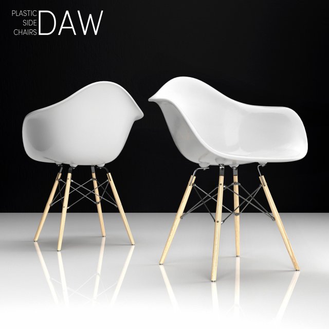 Eames DAW plastic side chair 3D Model