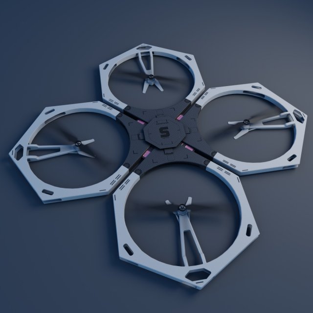 Gray drone 3D Model