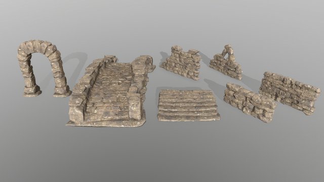 Ruin set 3D Model