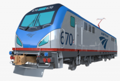 Amtrak locomotive 3D Model