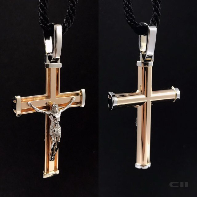 Christian gold cross 3D Model