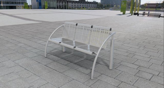 Bench from stainless steel 3D Model