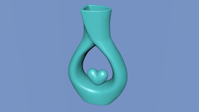 Vase with heart 3D Model