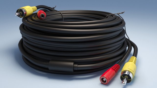 Power and video cable 3D Model