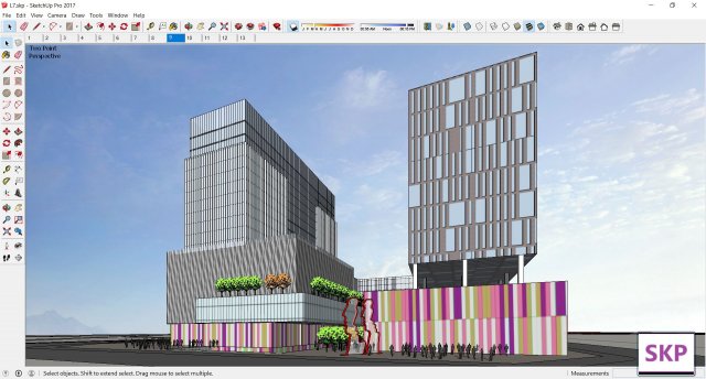 Sketchup Commercial and office complex L7 3D Model