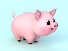 Happy Cute Pig – A39 3D Model