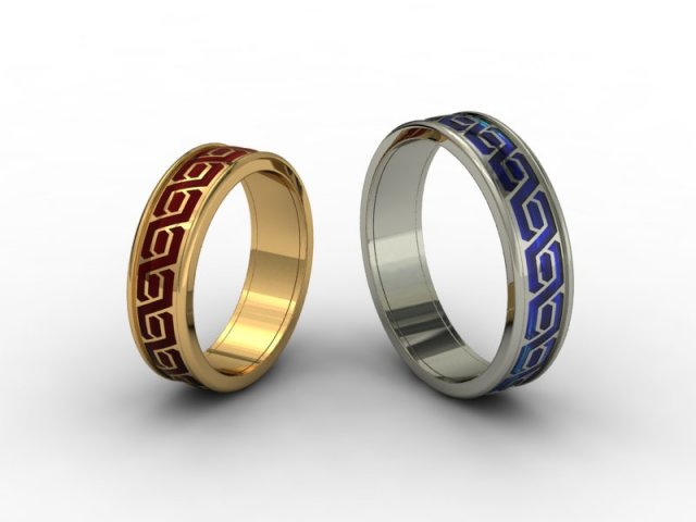 Wedding rings 3D-N- 004 3D Model