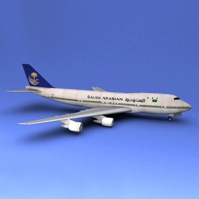 Boeing 747 Saudi Arabian 3D Model