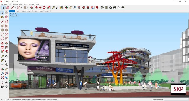 Sketchup shopping mall C8 3D Model