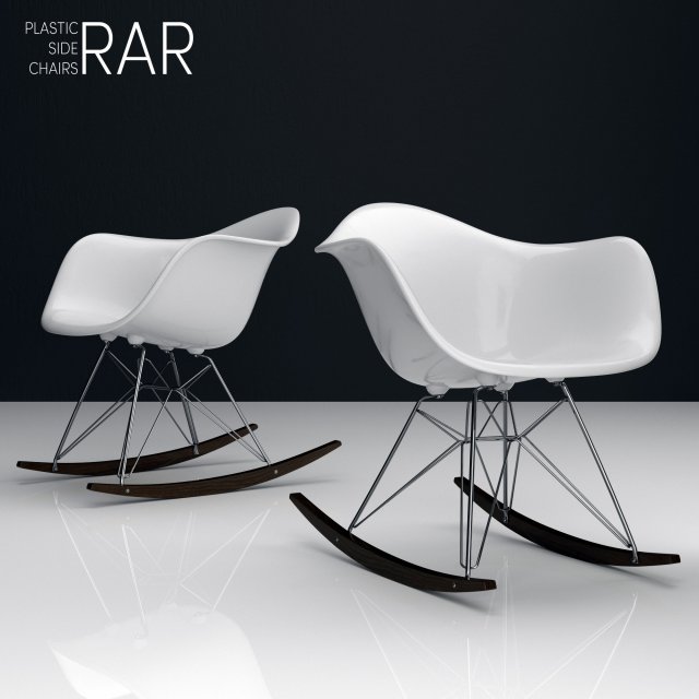 Eames RAR plastic side chairs 3D Model