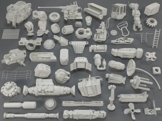 Kit bash54 pieces – collection-17 3D Model