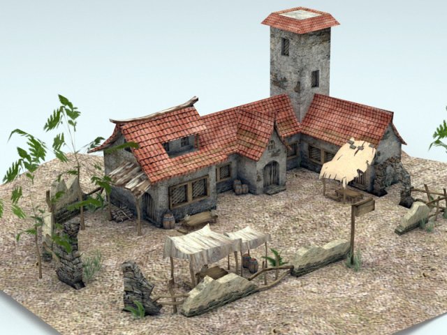 Asian Farmhouse 3D Model