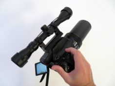 Rifle Scope to Hot Shoe – Nikon P1000 3Dprint adapter Free 3D Model