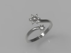 Gold ring with diamonds 3D Model