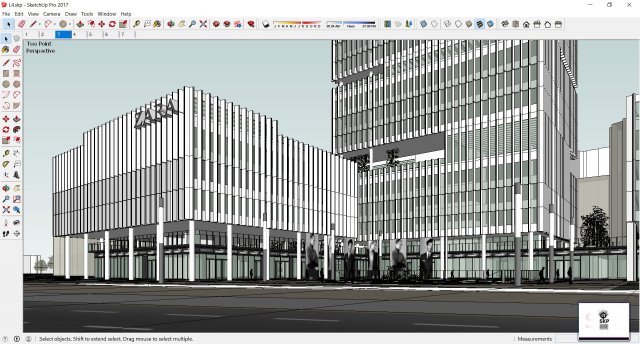 Sketchup Commercial and office complex L4 3D Model