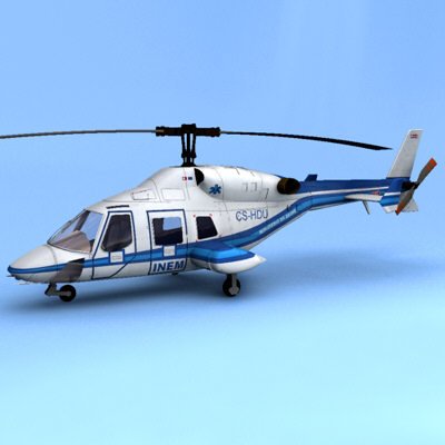 Bell 222 Hummingbird 3D Model