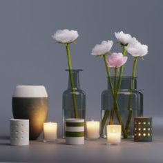 Flowers decor set 3D Model